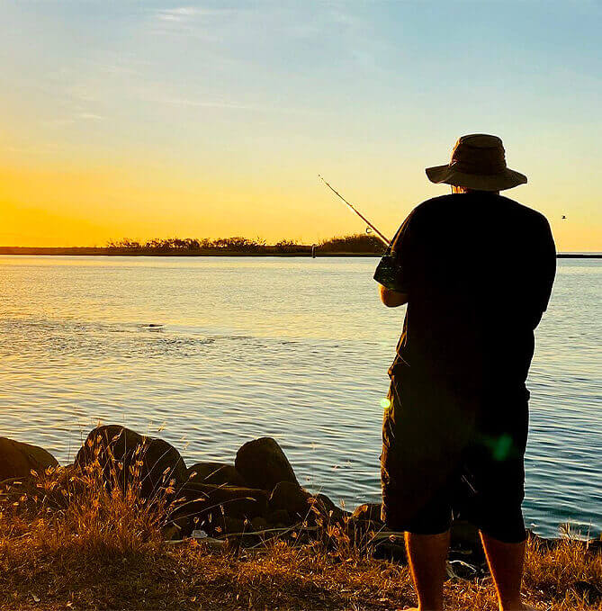 SCSS support client enjoying a day out fishing